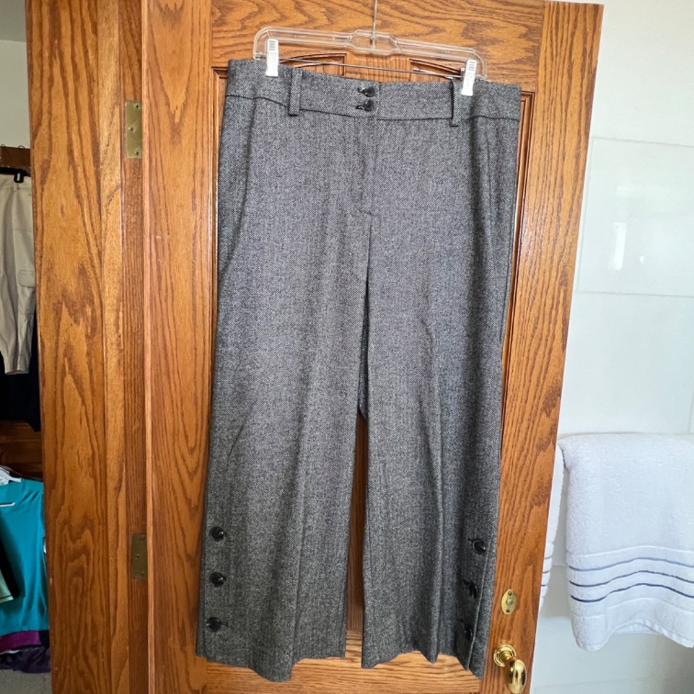 Talbots Herringbone Wide leg ankle pants